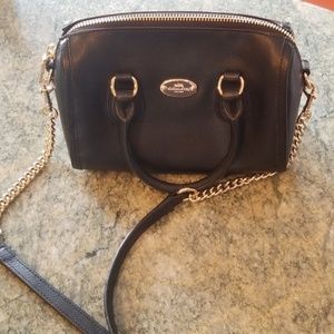 Black leather Coach purse